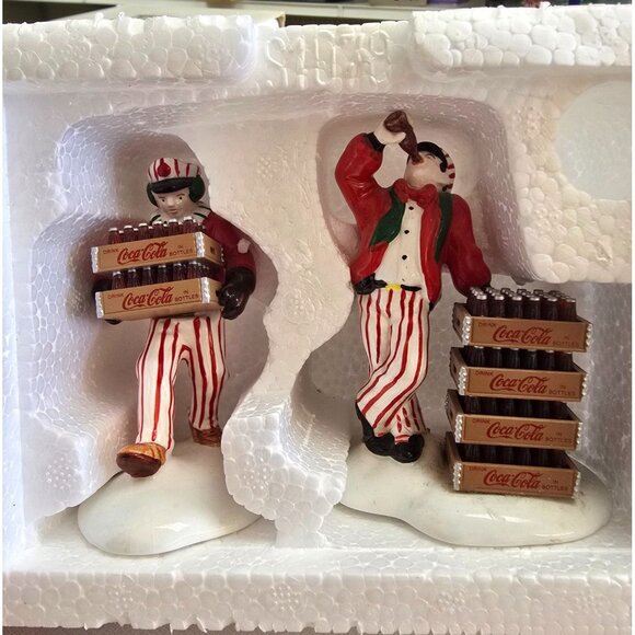 Coca-Cola Delivery Men Snow Village Figurines Set Of 2 By Department 56 - Picture 3 of 8